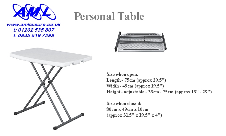 small personal fold away table